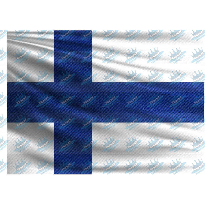 Clothed Finnish Flag - edible cake topper