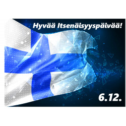 Modern Finnish Flag - edible cake topper