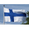 The Finnish Flag waving in the wind - edible cake topper