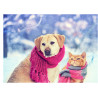 Dog and Cat with scarves - edible cake topper