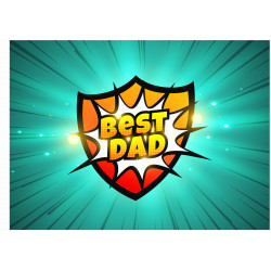 Best Dad Badge - edible cake topper