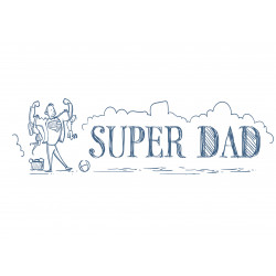 Illustrated Super Dad - edible cake topper