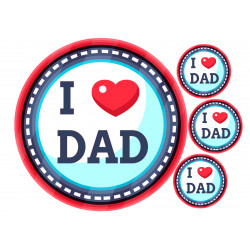 Dear Dad Plate - edible cake topper