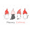 Meowy Catmas - edible cake topper