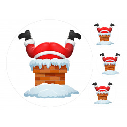 Santa is stuck - edible cake topper