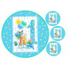 Ti-Ti Bear - 1 year birthday blue - edible cake topper