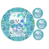 Ti-Ti Bear 3 years birthday blue - edible cake topper