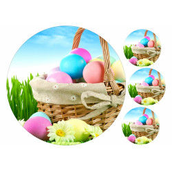 Easter - Easter eggs in basket - edible cake topper