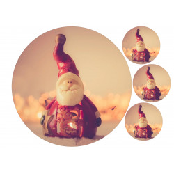 A Santa Claus Candle - edible cake topper