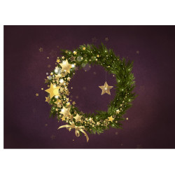 Starry wreath - edible cake topper