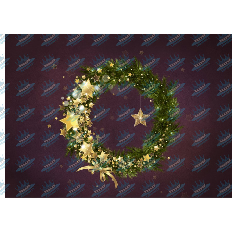 Starry wreath - edible cake topper