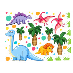 Dinosaurs and palm trees - Edible cutouts