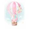 A Pink Unicorn in a Hot Air Balloon - Edible cake topper