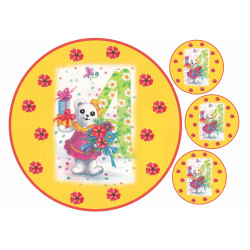 Ti-Ti Bear 4 years birthday - edible cake topper