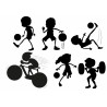 Playing children - black silhouettes - Edible cutouts