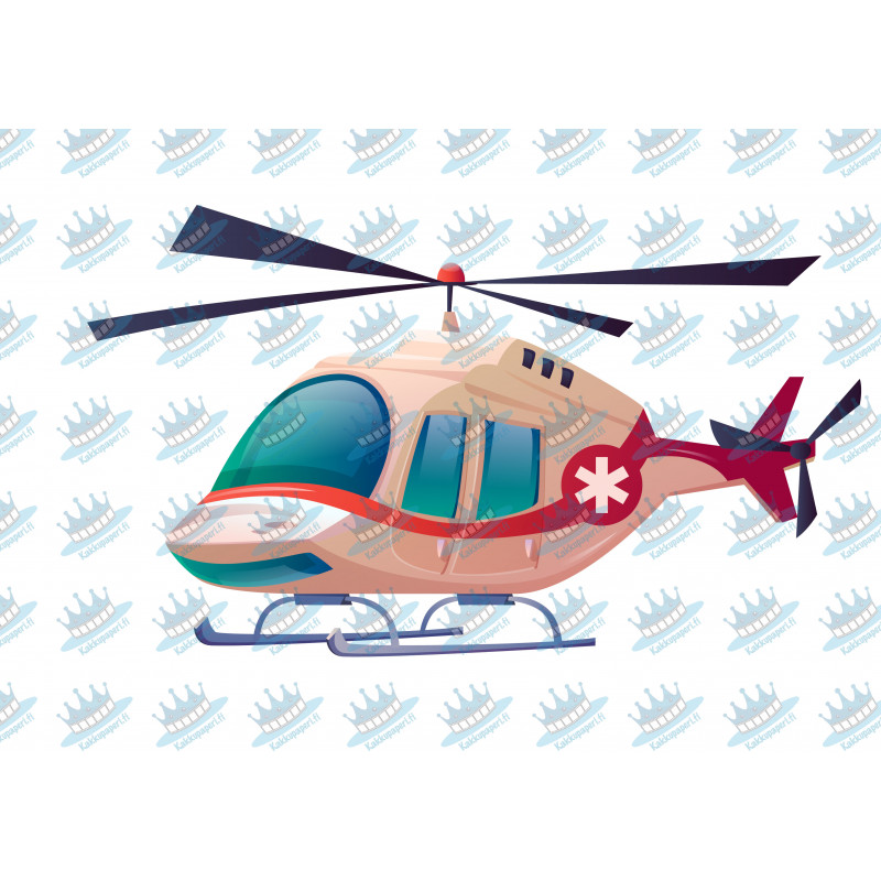 Medical helicopter - Edible cake topper