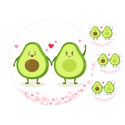 Avocados in love - Edible cake topper