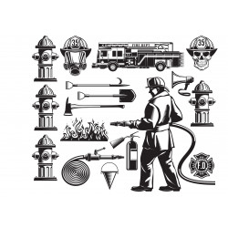 Fireman and fire hydrant - Edible cutouts