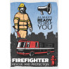 Firefighter Poster - Edible cake topper