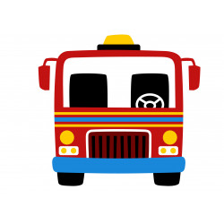 Illustrated simple Firetruck - Edible cake topper