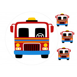 Illustrated simple Firetruck - Edible cake topper