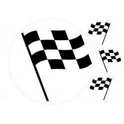 Checkered flag - edible cake topper