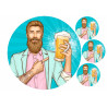 Hipster having a beer - edible cake topper