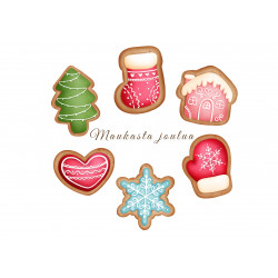 Gingerbread Cookie Collection with Christmas wishes - edible cake topper