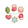 Gingerbread Cookie Collection with Christmas wishes - edible cake topper