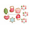 Gingerbread Cookie Collection with Christmas wishes - edible cake topper