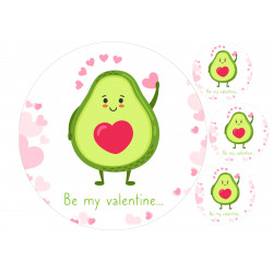 Avocado on Valentine's Day - Edible cake topper