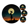 Mother and children in the moonlight - Edible cake topper