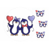 The penguins in love - Edible cake topper