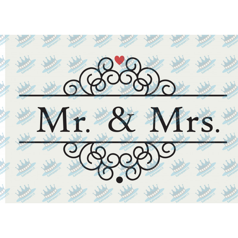 Mr & Mrs with frames - Edible cake topper