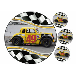 Edible cake topper  - race car - edible cake topper