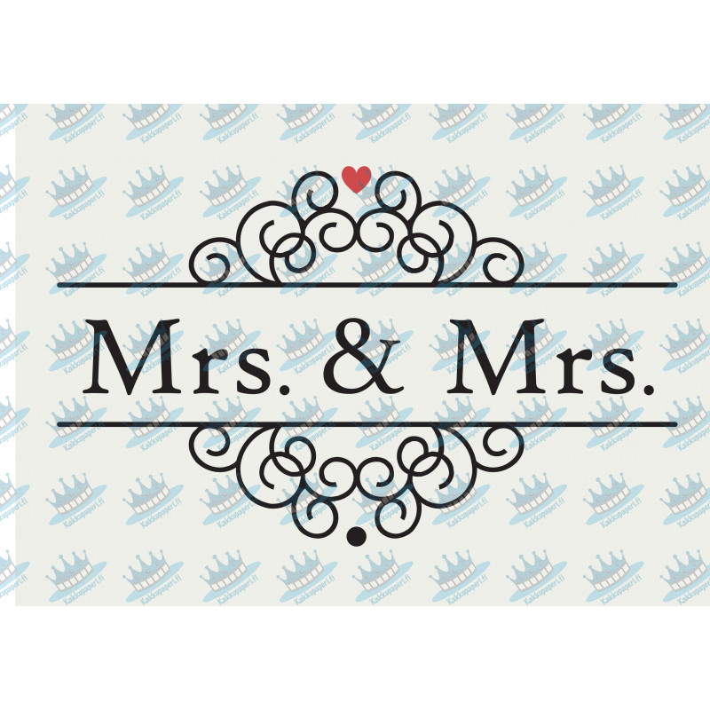 Mrs & Mrs with frames - Edible cake topper