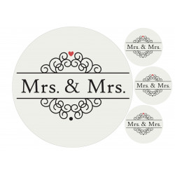 Mrs & Mrs kehyksillä - Syötävä kakkukuva kakkuun