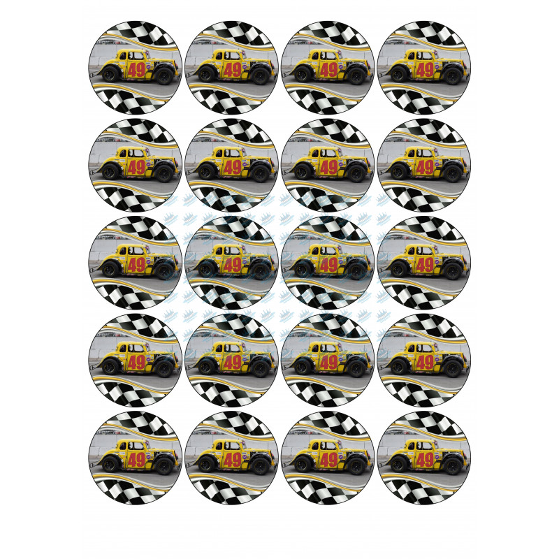 Race car Alex Way - Edible muffin topper