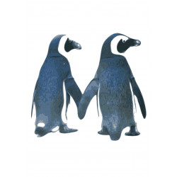 Illustrated penguins - Edible cake topper