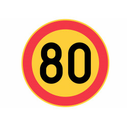 Edible cake topper  - Danger! 80 speed limit! - edible cake topper