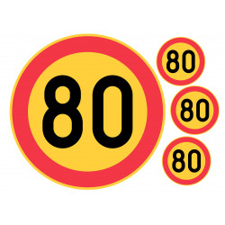 Edible cake topper  - Danger! 80 speed limit! - edible cake topper