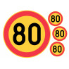 Edible cake topper  - Danger! 80 speed limit! - edible cake topper