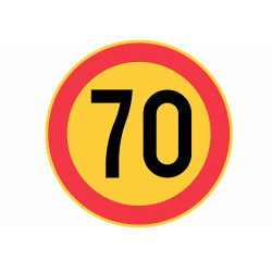 Edible cake topper  - Danger! 70 speed limit - edible cake topper