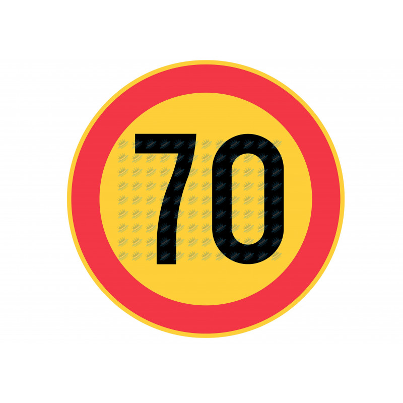 Edible cake topper  - Danger! 70 speed limit - edible cake topper