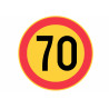 Edible cake topper  - Danger! 70 speed limit - edible cake topper