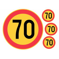 Edible cake topper  - Danger! 70 speed limit - edible cake topper