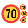 Edible cake topper  - Danger! 70 speed limit - edible cake topper