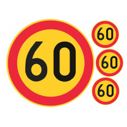 Edible cake topper  - Danger! 60 speed limit - edible cake topper