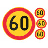 Edible cake topper  - Danger! 60 speed limit - edible cake topper