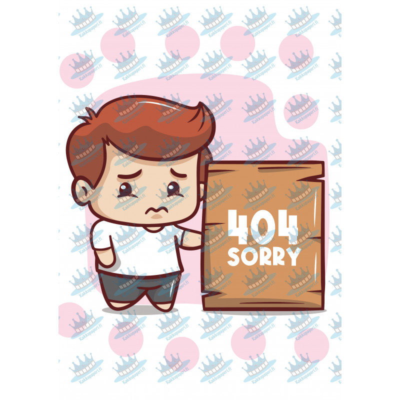 Sad child with 404 error - Edible cake topper